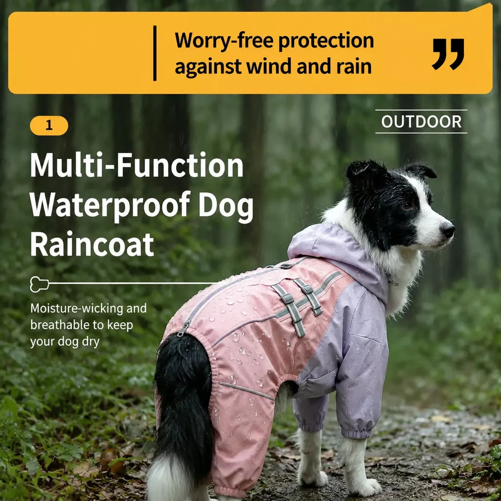 Four-Leg Dog Raincoat for Medium to Large Dogs
