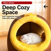 Enclosed Plush Pet Bed for Cats and Small Dogs