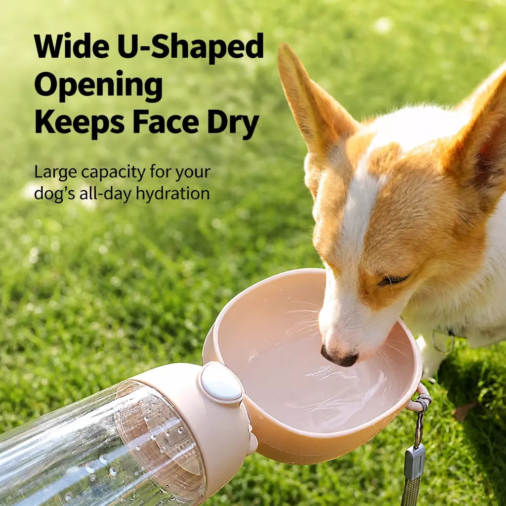 Portable Dog Water Bottle with Built-In Drinking Cup for Walks