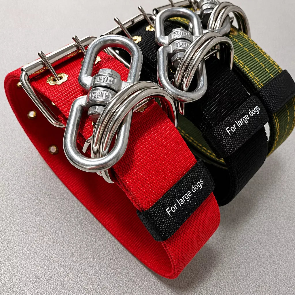 Heavy-Duty Nylon Dog Collar with Figure-8 Swivel Ring