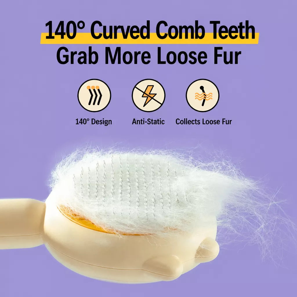 Cat & Dog Grooming Brush for Loose Fur