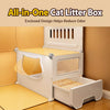 Indoor Cat Enclosure with Integrated Litter Box