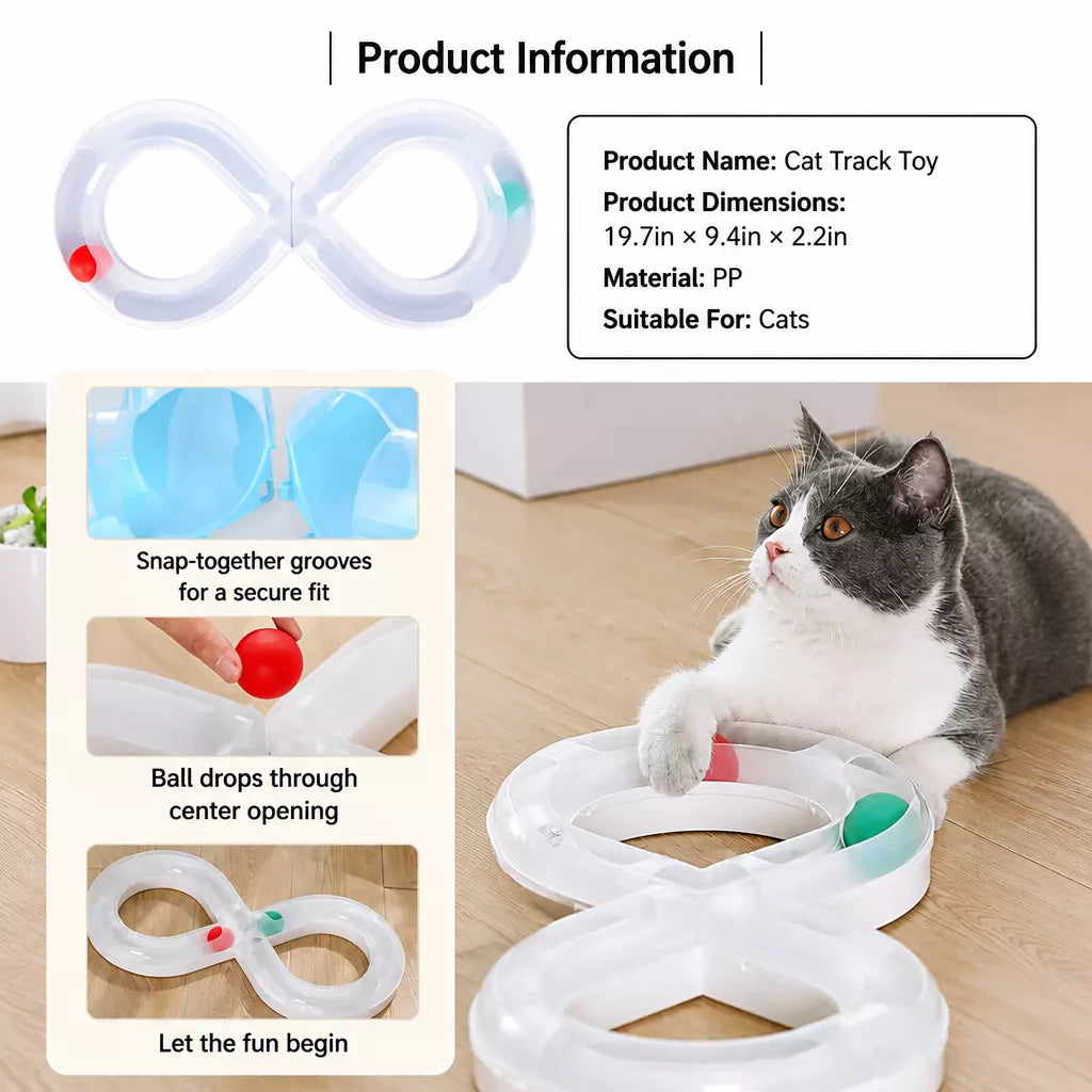 PawMerry Interactive Rolling Ball Track Toy for Cats