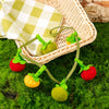 Felt Tomato Cat Wand Toy with Bell