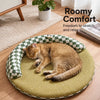Round Woven Pet Bed with Removable Washable Mat