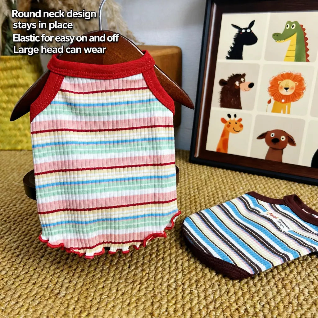 Summer Striped Cotton Pet Tank Top