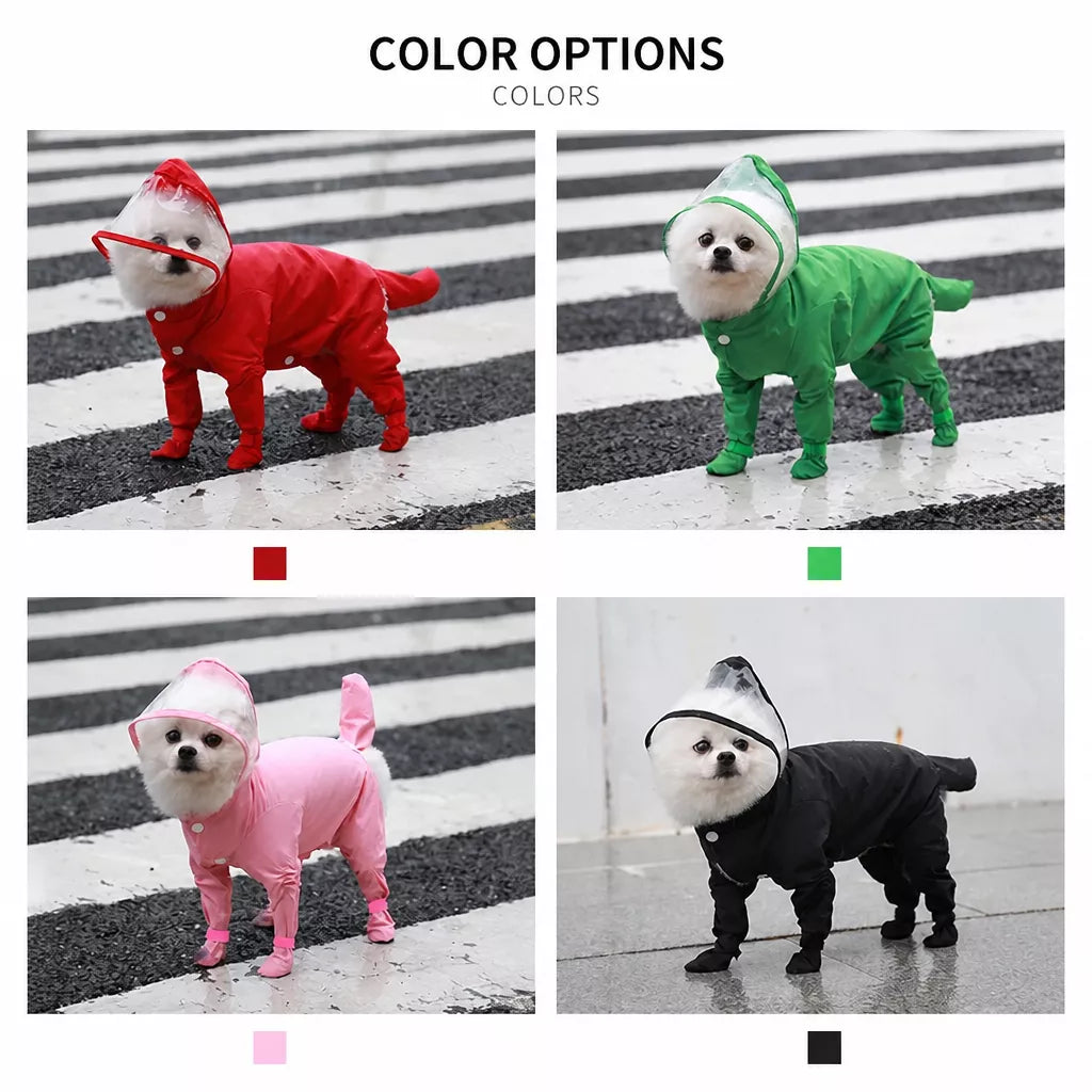 Four-Leg Waterproof Raincoat for Small Dogs