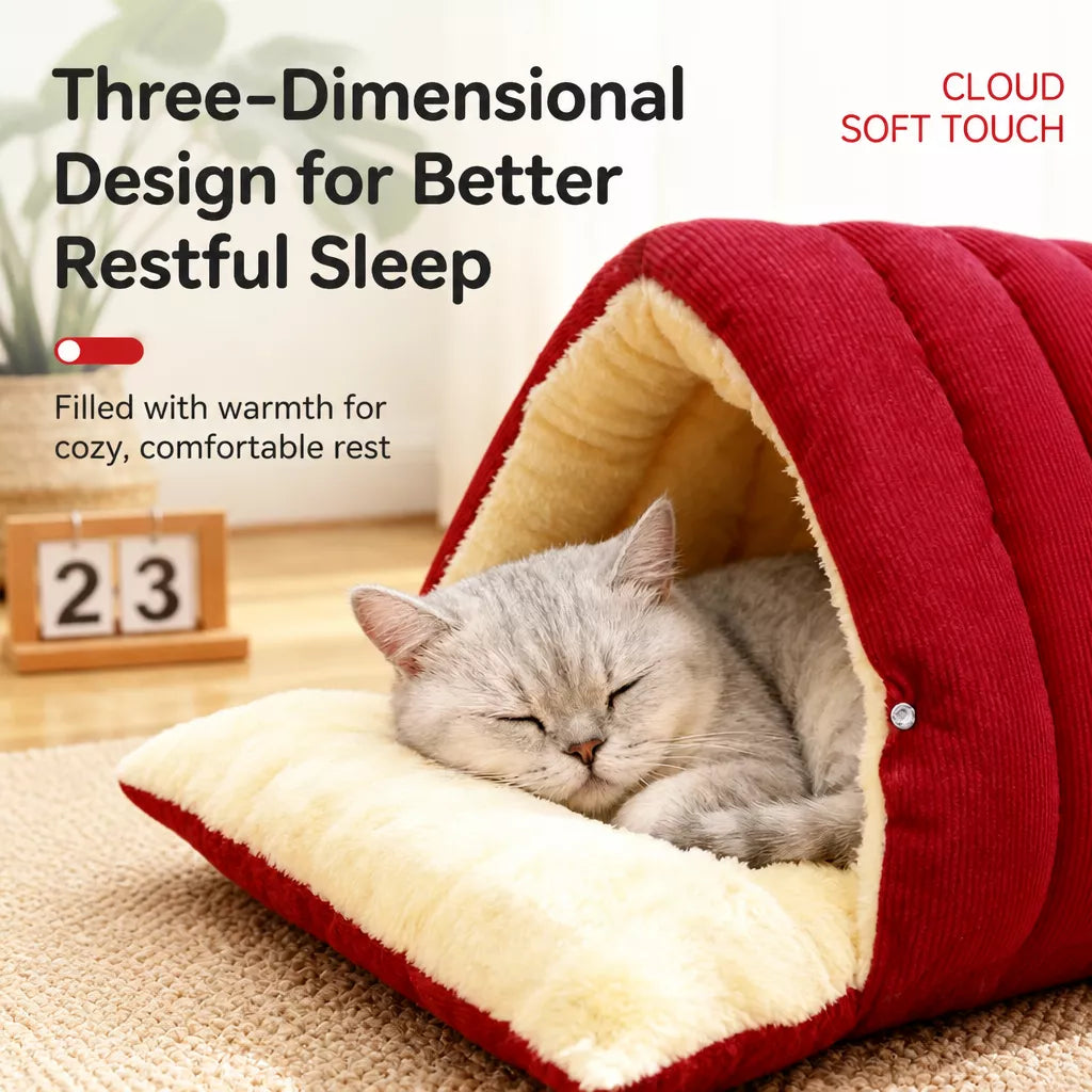Semi-Enclosed EPE Foam Pet Bed with Snap-Button Design