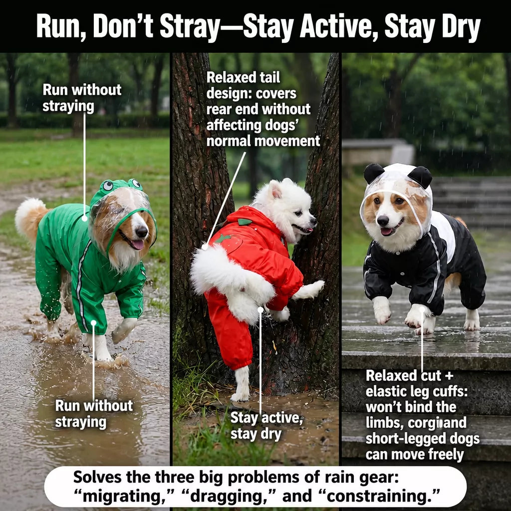 Reflective Waterproof Pet Raincoat