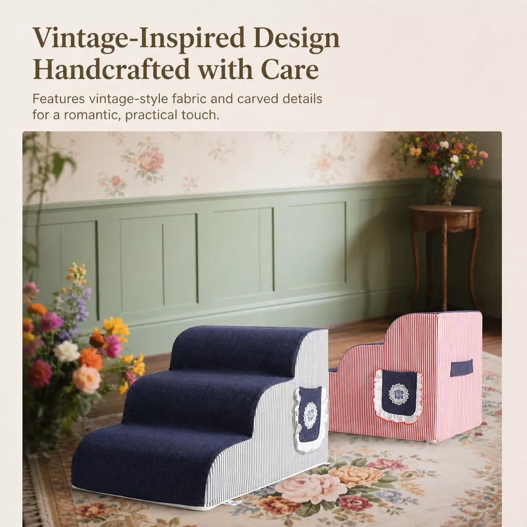 Pet Stairs for Small Dogs with Removable, Washable Design
