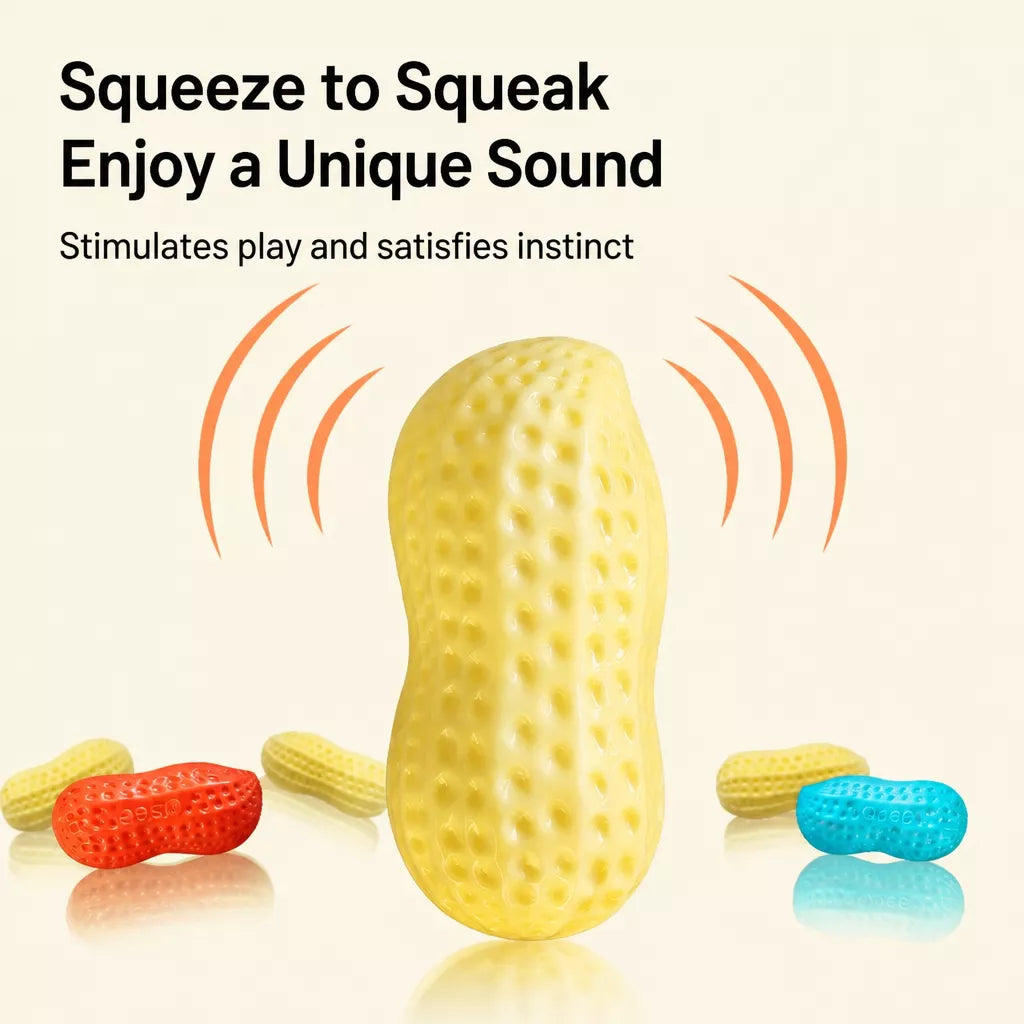 Squeaky Peanut-Shaped Dog Toy