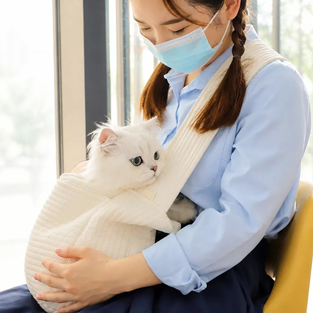 Front-Carry Canvas Cat Carrier Backpack for Walks and Travel