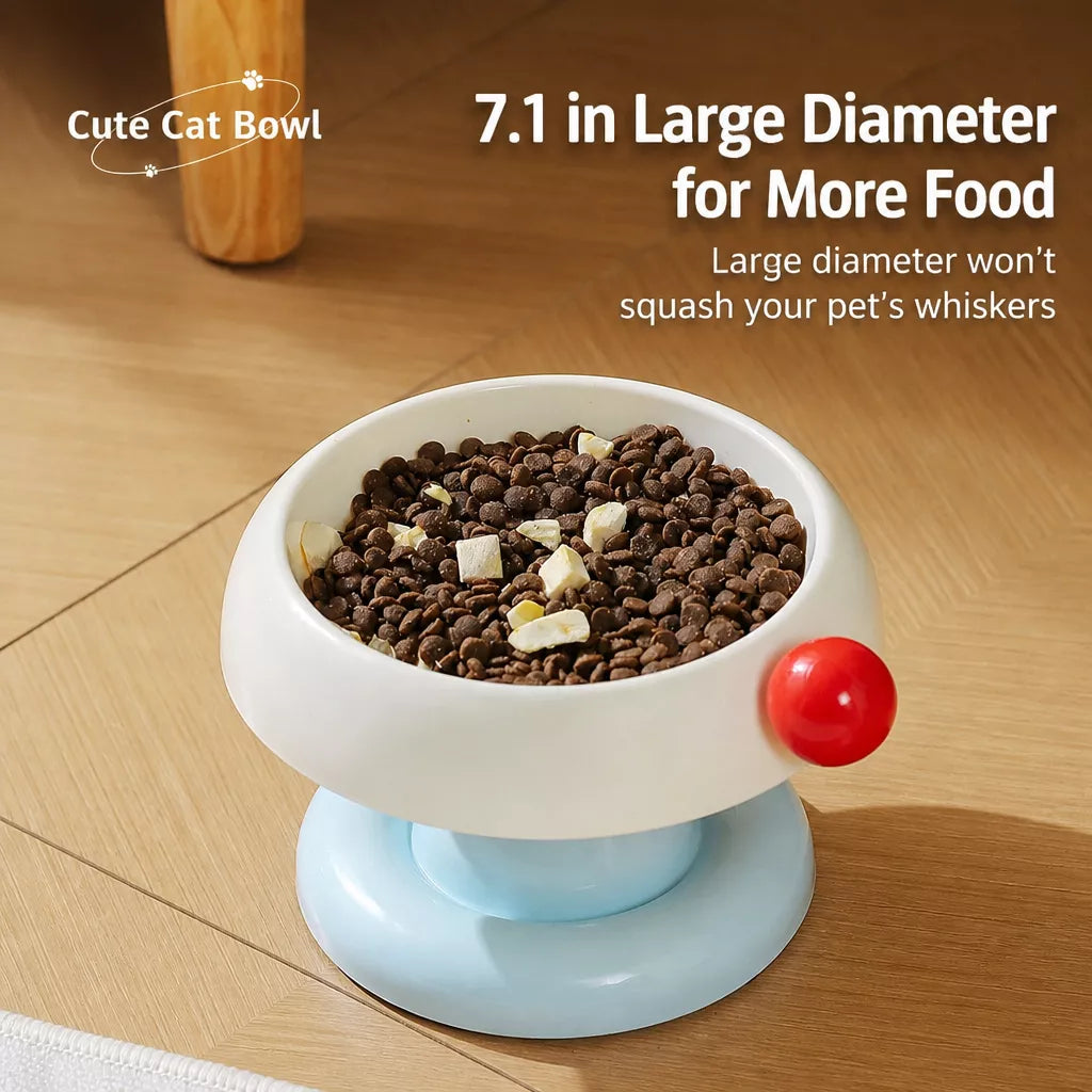 Pet Food & Water Bowl with Low-Profile Non-Slip Base