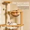 Solid Wood Cat Tree with Scratching Post, Cat House & Platforms