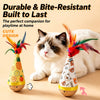 Beechwood Cat Wobble Toy with Feather and Twist Designs