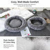 Round Faux Plush Pet Bed for Cats and Dogs Up to 38 lb