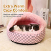 Cozy Semi-Enclosed Round Pet Bed for Cats and Small Dogs