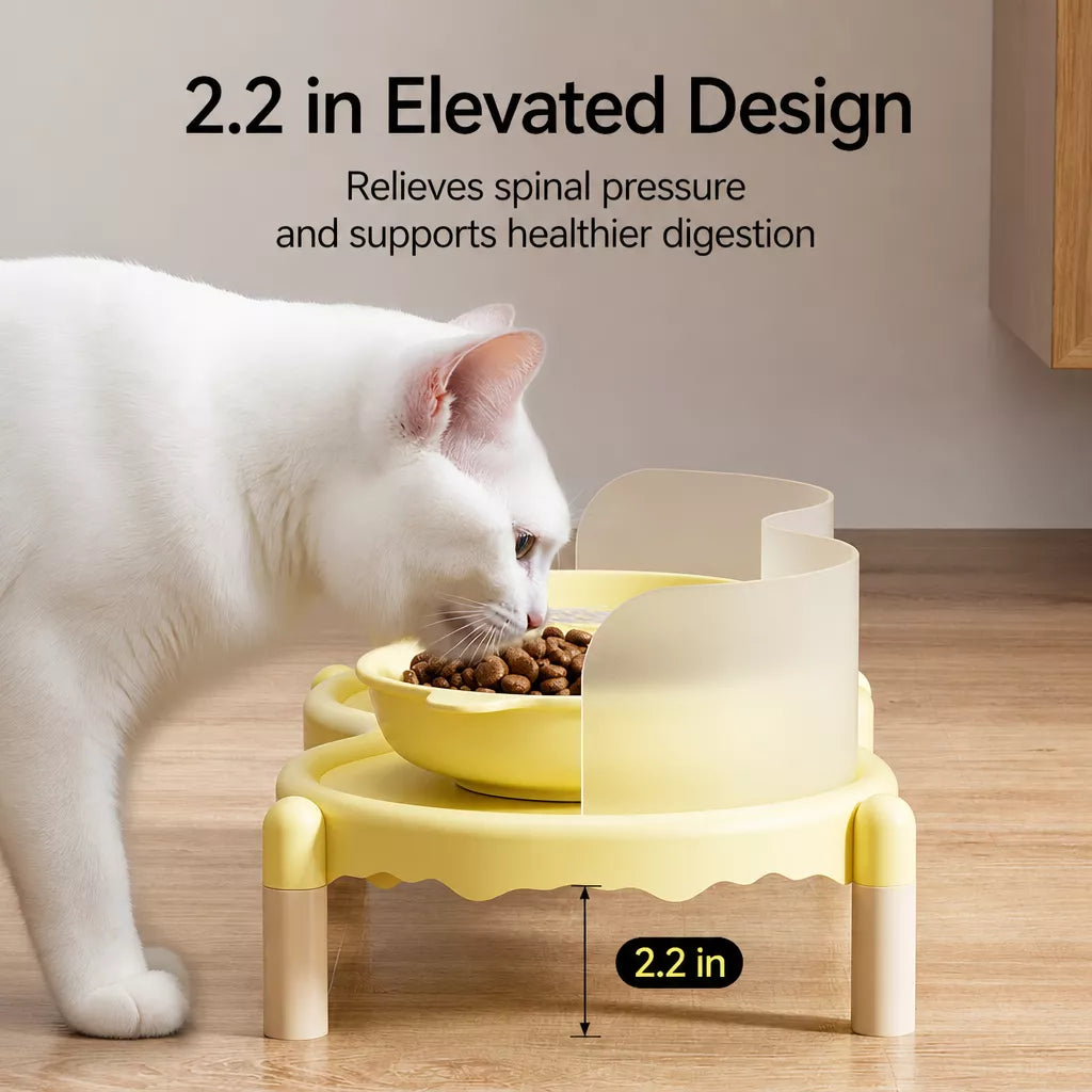 Elevated Ceramic Pet Bowl Stand for Cats and Dogs