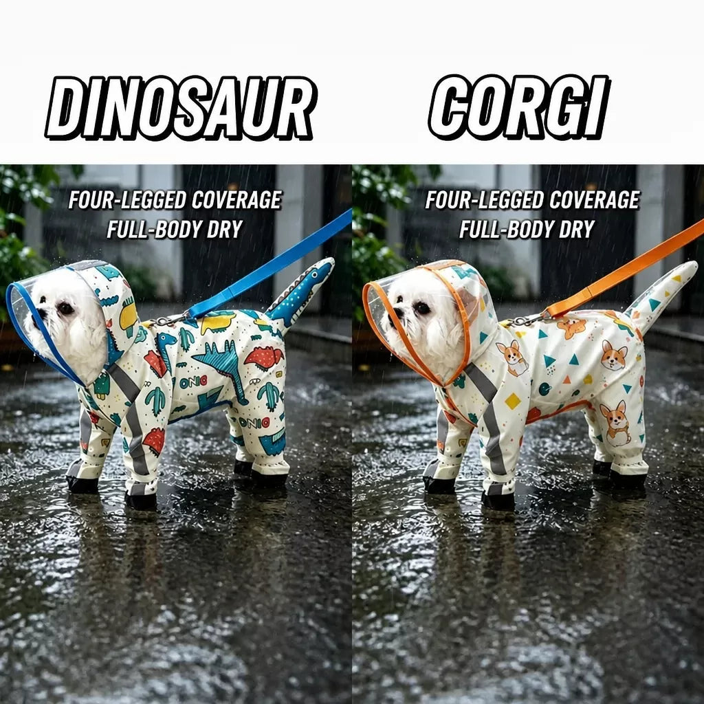 Full-Coverage Waterproof Raincoat for Small Dogs