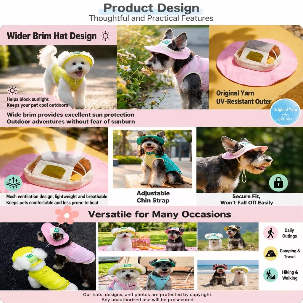 Adjustable Pet Bucket Hat for Dogs
