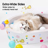 White Deep-Flute Corrugated Paper Cat Scratcher Bed