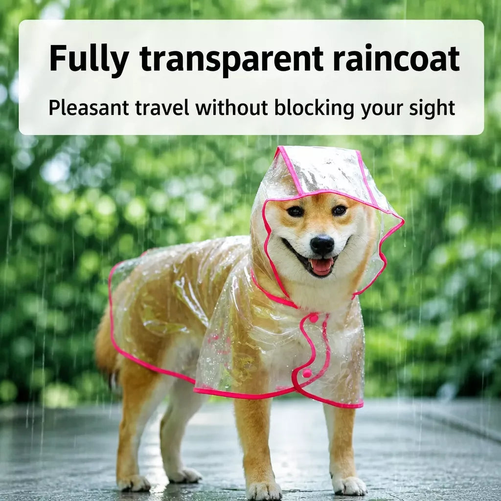 Transparent EVA Dog Raincoat with Hood