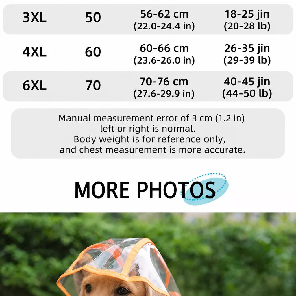 Transparent EVA Raincoat for Dogs