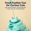 Cat Spinning Wheel Toy with Feather Wand and Play Balls
