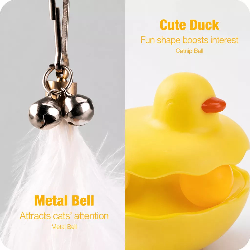 Interactive Wobble Cat Toy with Feather Teaser