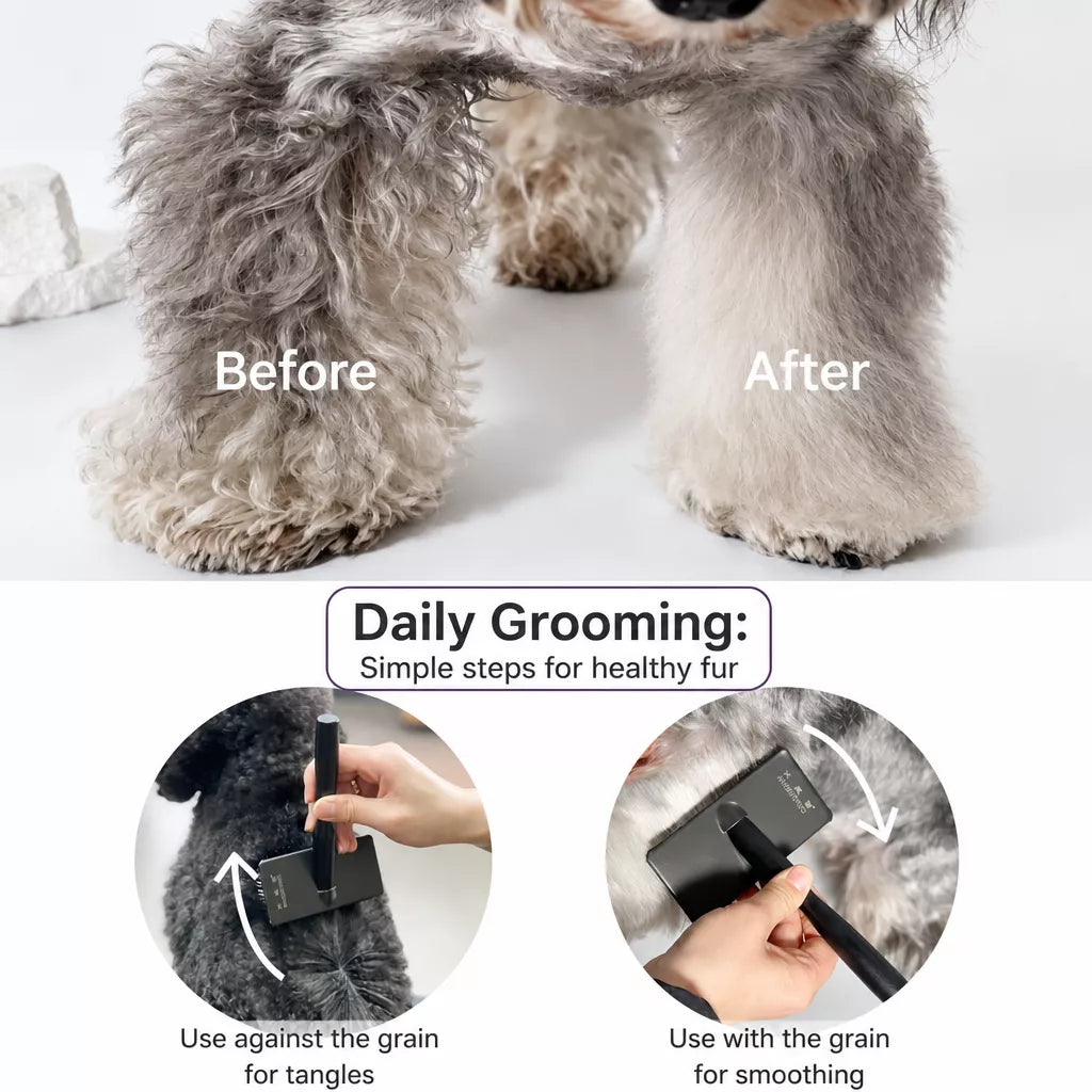 Pet Grooming Pin Brush for Long-Haired Cats and Dogs