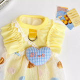 Lightweight Heart Detail Bubble Dress for Dogs and Cats