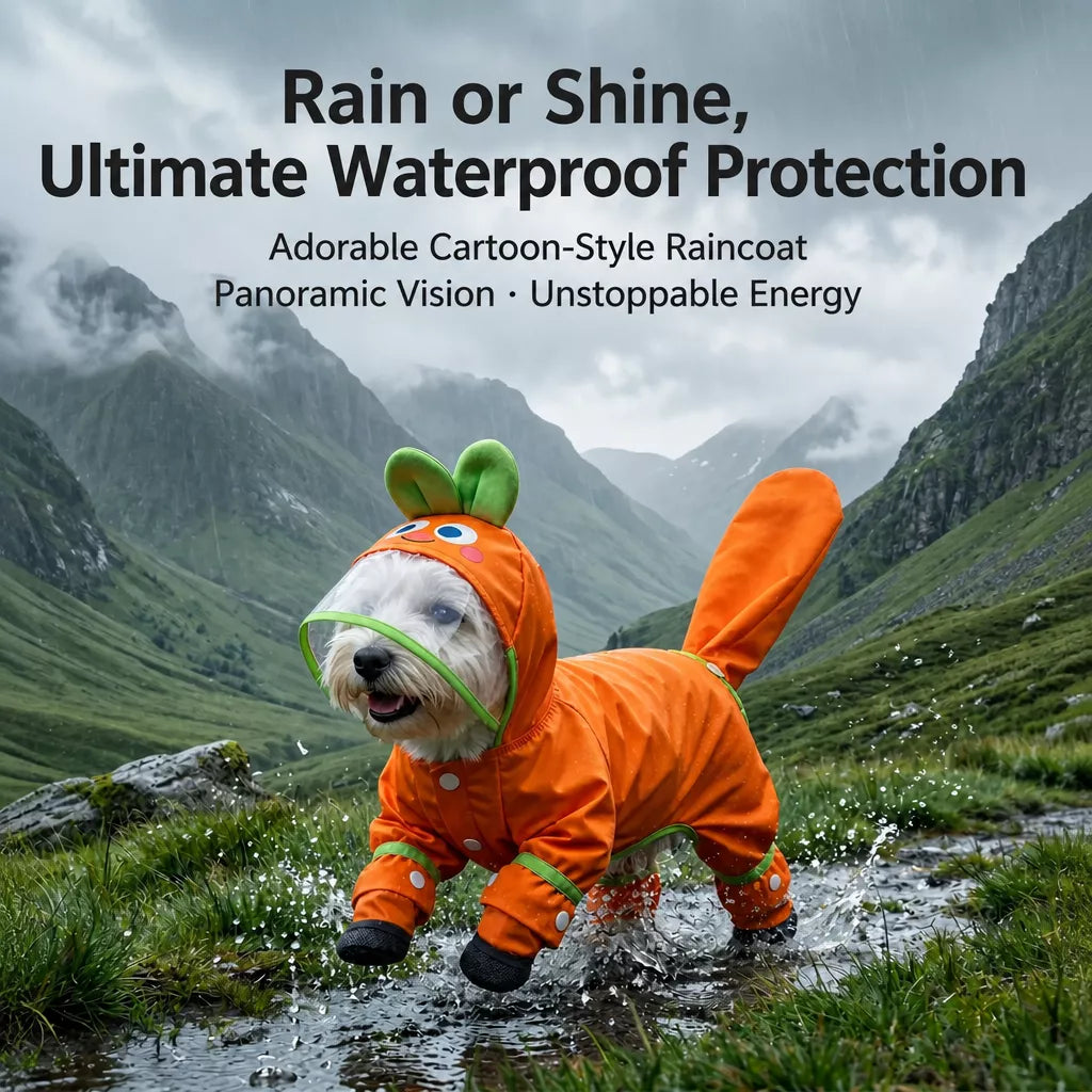 Four-Leg Raincoat for Small Dogs