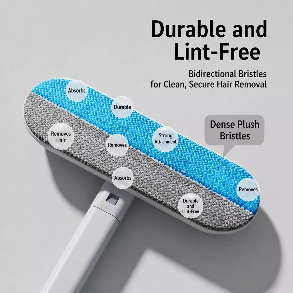 Long-Handle Pet Hair Removal Brush for Sofas and Bedding