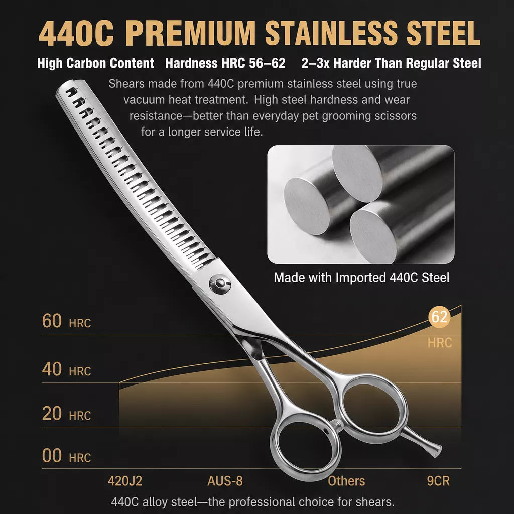 Pet Grooming Scissors Set for Trimming and Thinning