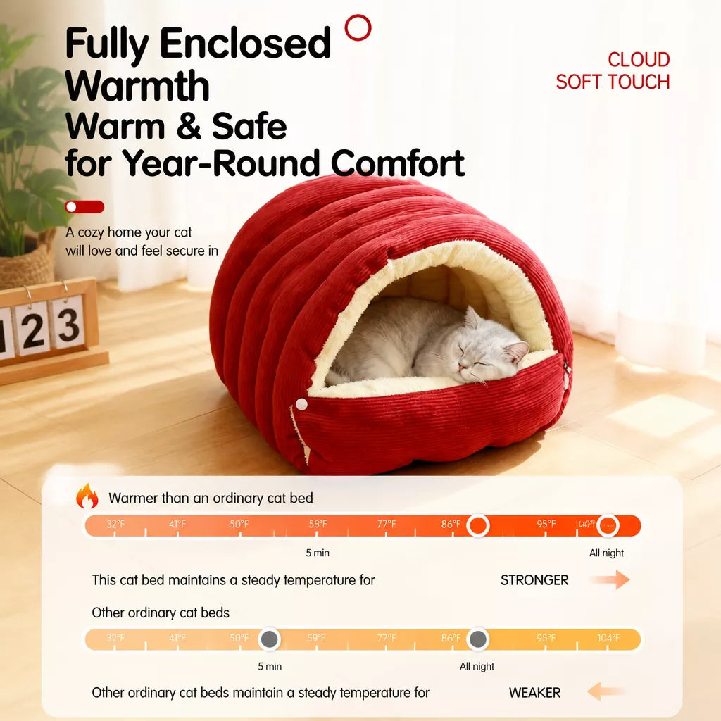 Semi-Enclosed EPE Foam Pet Bed with Snap-Button Design