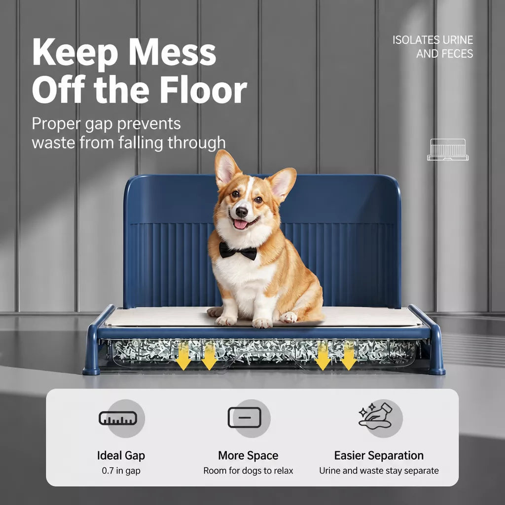 Plastic Dog Potty Tray with Wall Options and Pull-Out Drawer