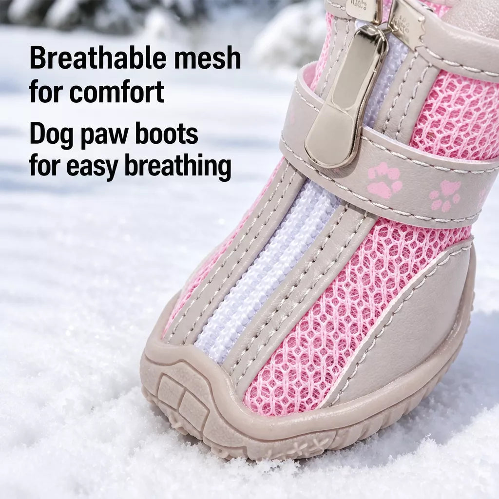 Oxford Cloth Small Dog Shoes with Zipper Closure