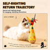 Beechwood Cat Wobble Toy with Feather and Twist Designs
