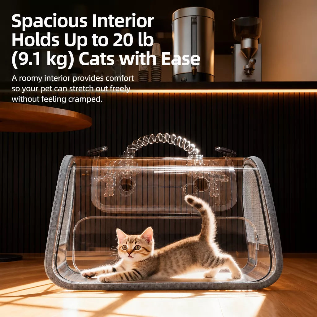Breathable Pet Carrier Backpack with Handheld Carry Option