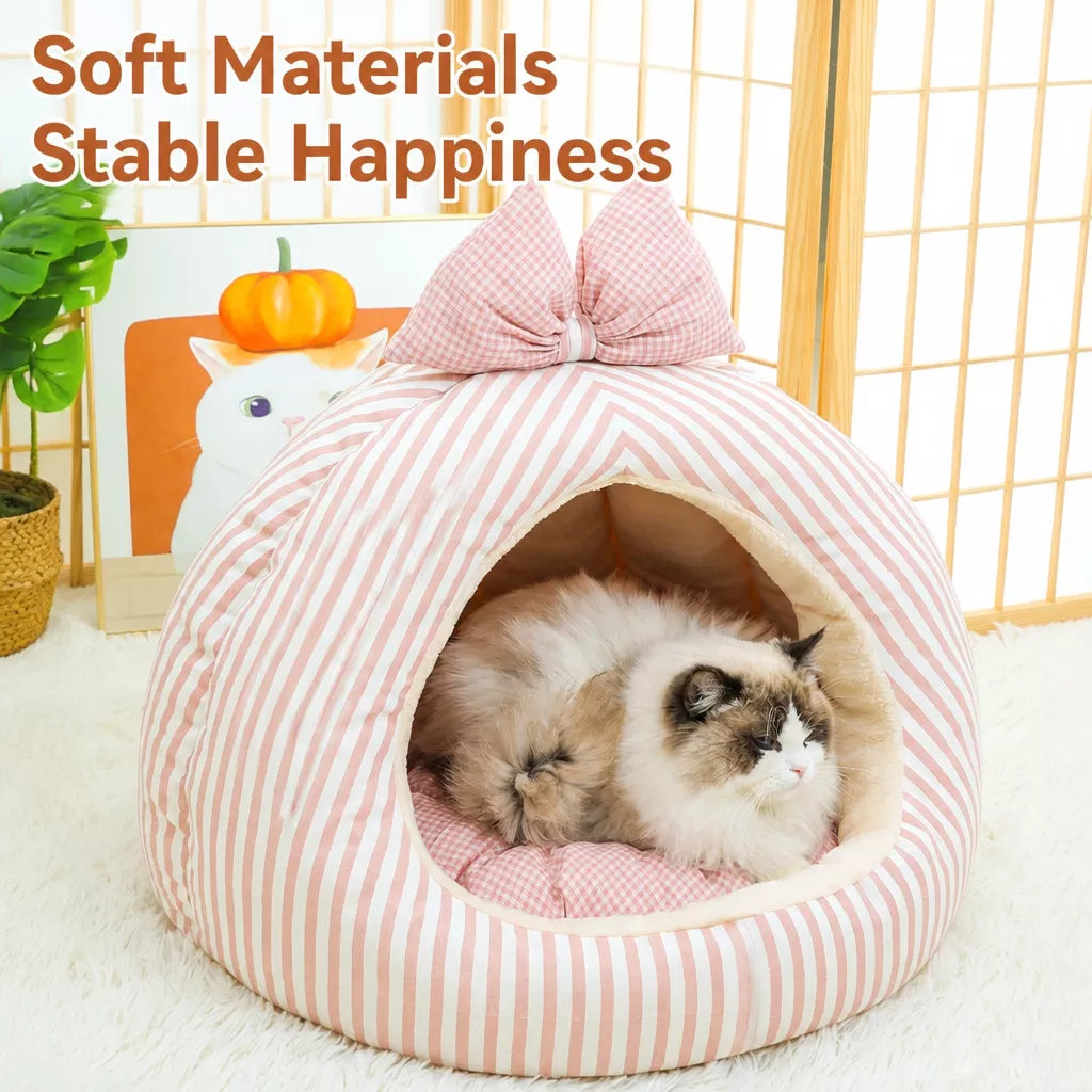 Covered Tent-Style Pet Bed for Cats and Puppies