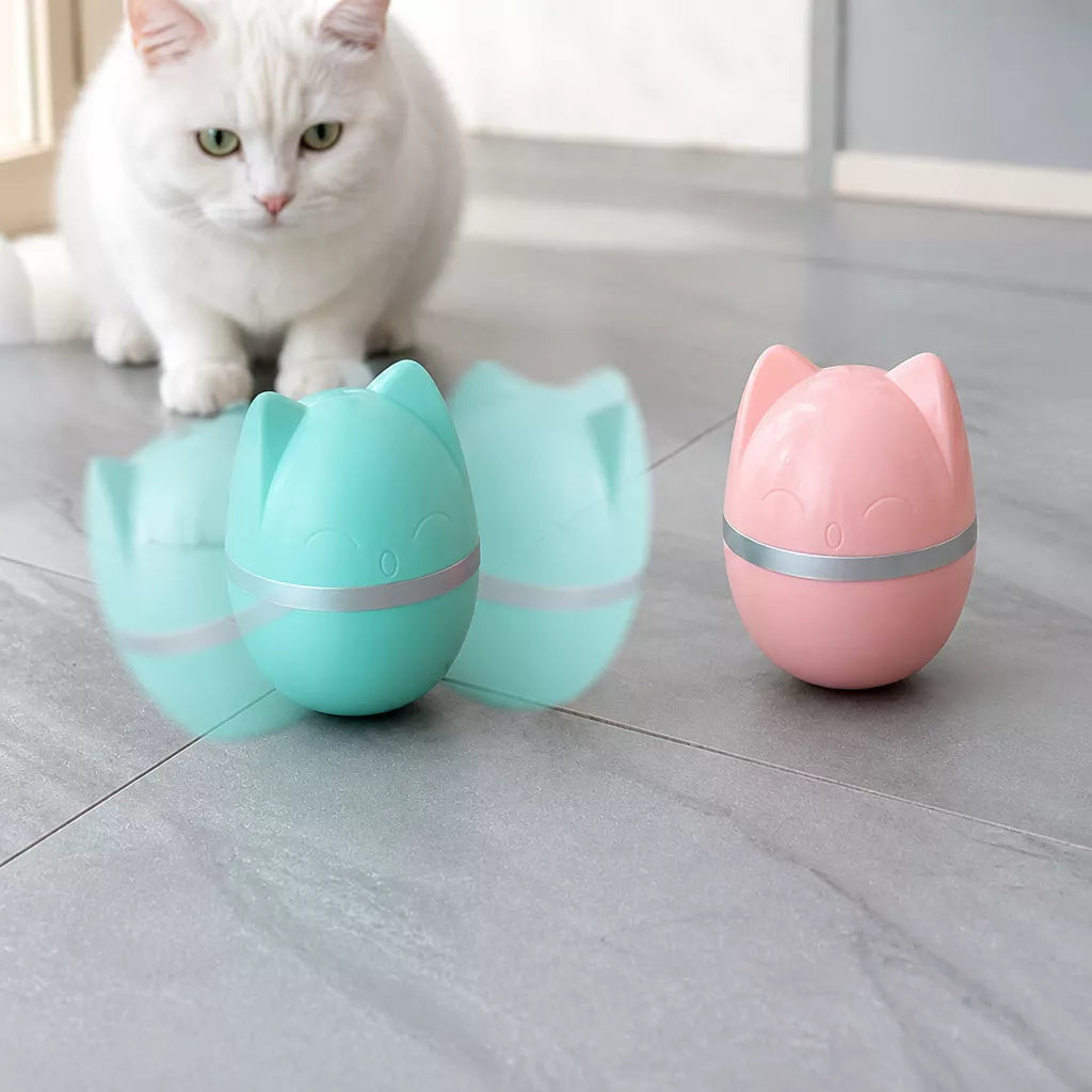 Cat Wobble Toy with Feather and Bell