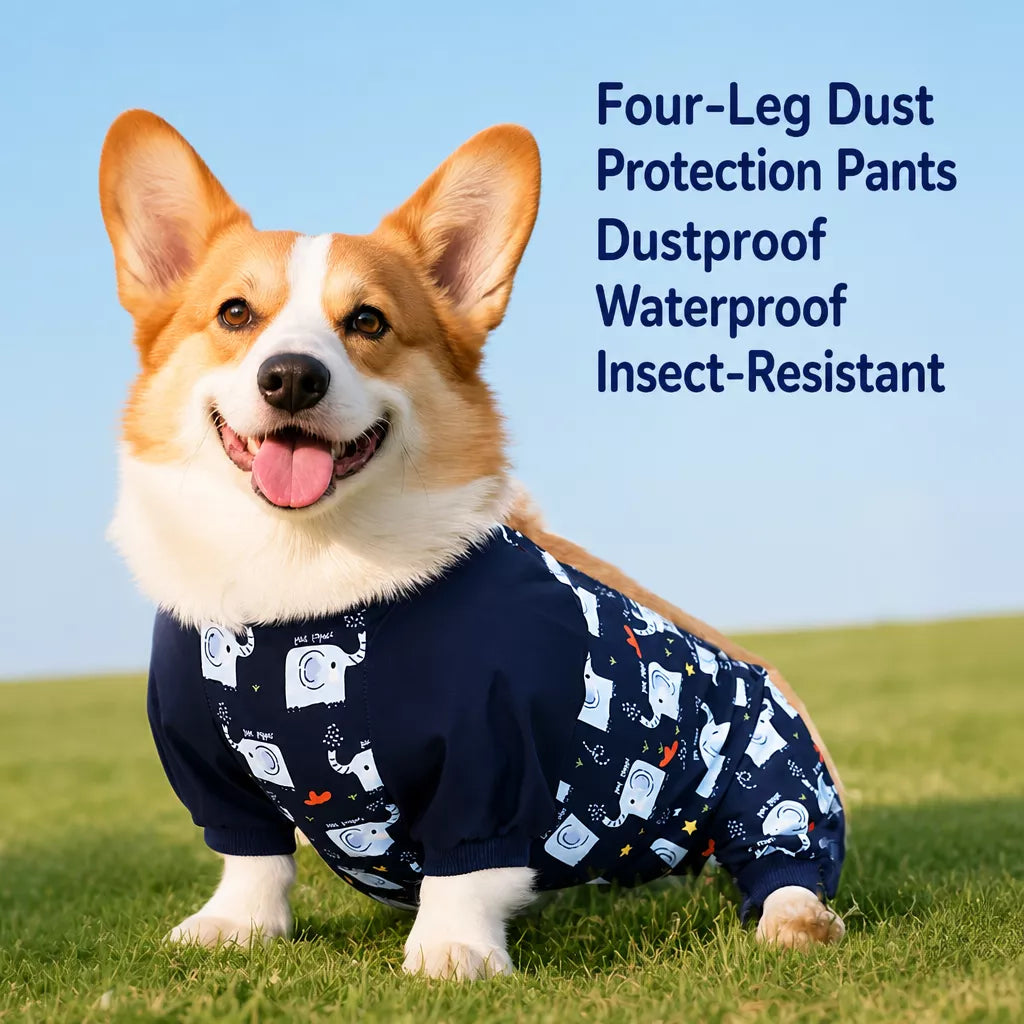Waterproof Four-Leg Dog Raincoat with Belly Coverage