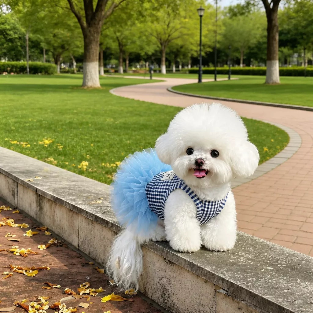 Blue Striped Mesh Dress for Dogs & Cats