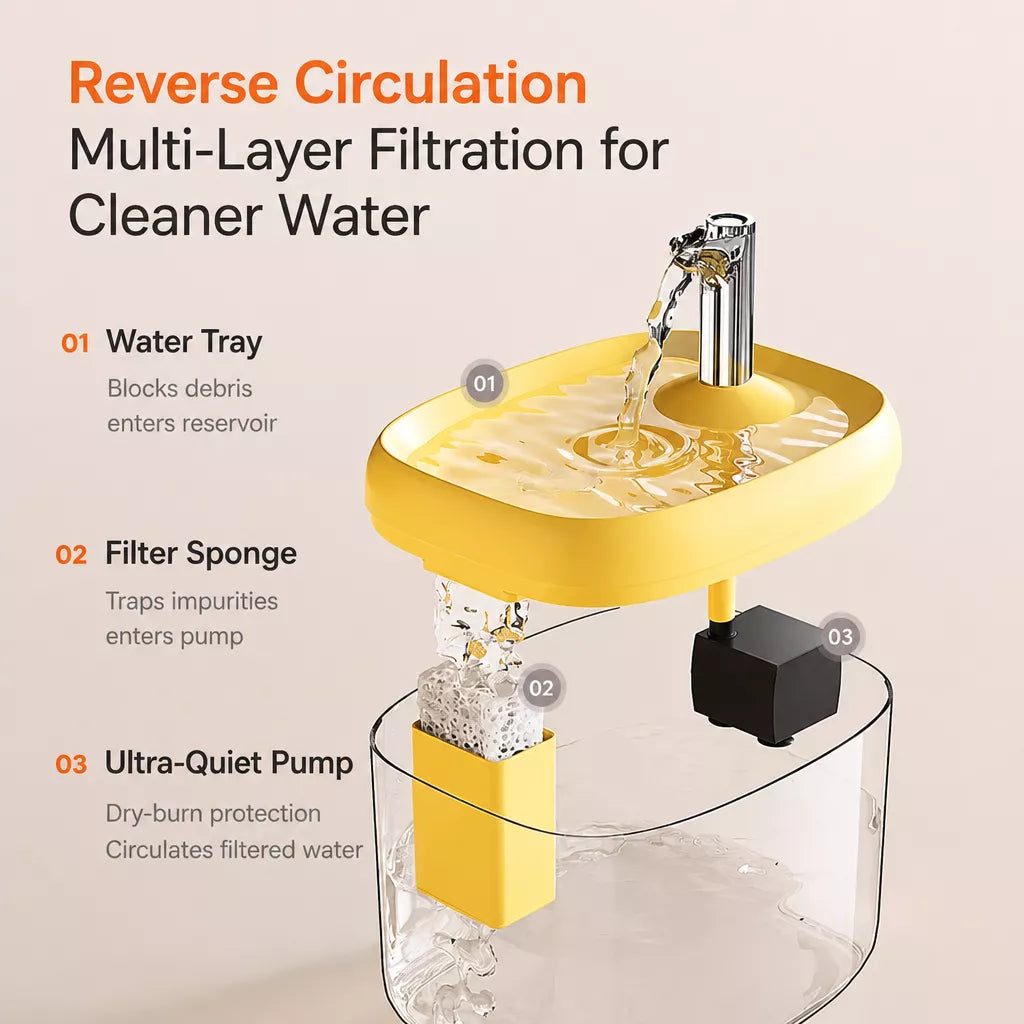 1.5L Automatic Pet Water Fountain with Filter for Cats & Dogs