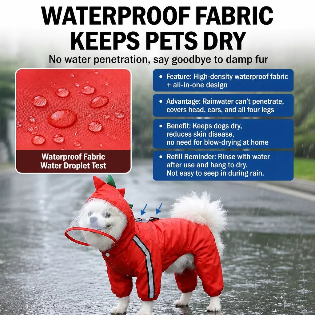 Reflective Waterproof Pet Raincoat