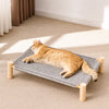 Cot-Style Cat Bed with Washable Scratching Mat