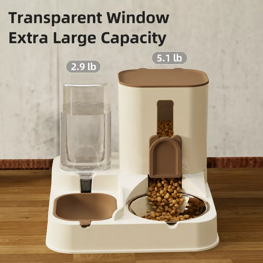 Two-Bowl Pet Feeding Set for Cats and Dogs