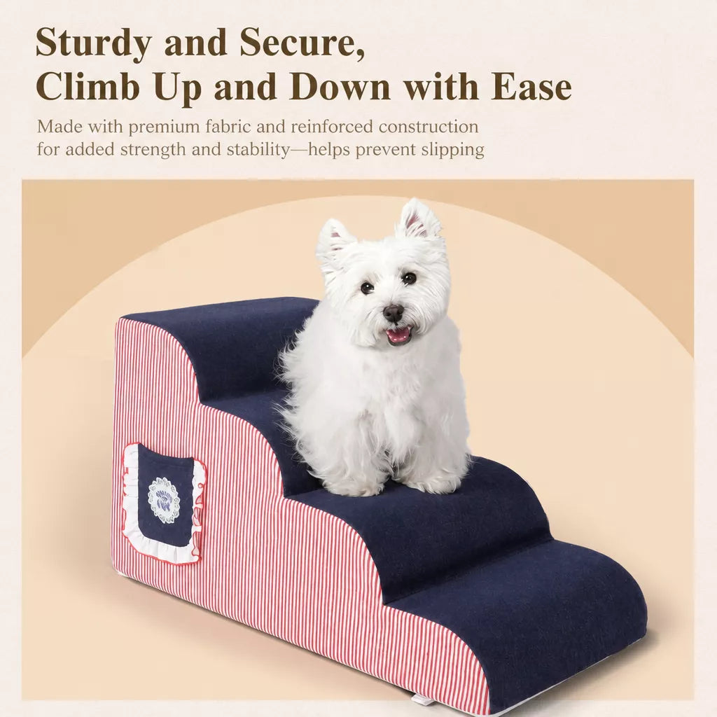 Pet Stairs for Small Dogs with Removable, Washable Design