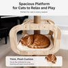 Wooden Cat Tree with Scratching Post and Hideaway