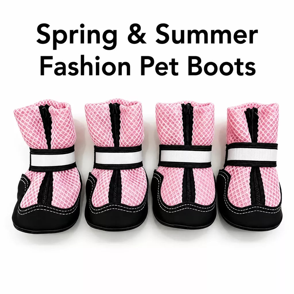 Breathable Mesh Dog Shoes with Zipper Closure